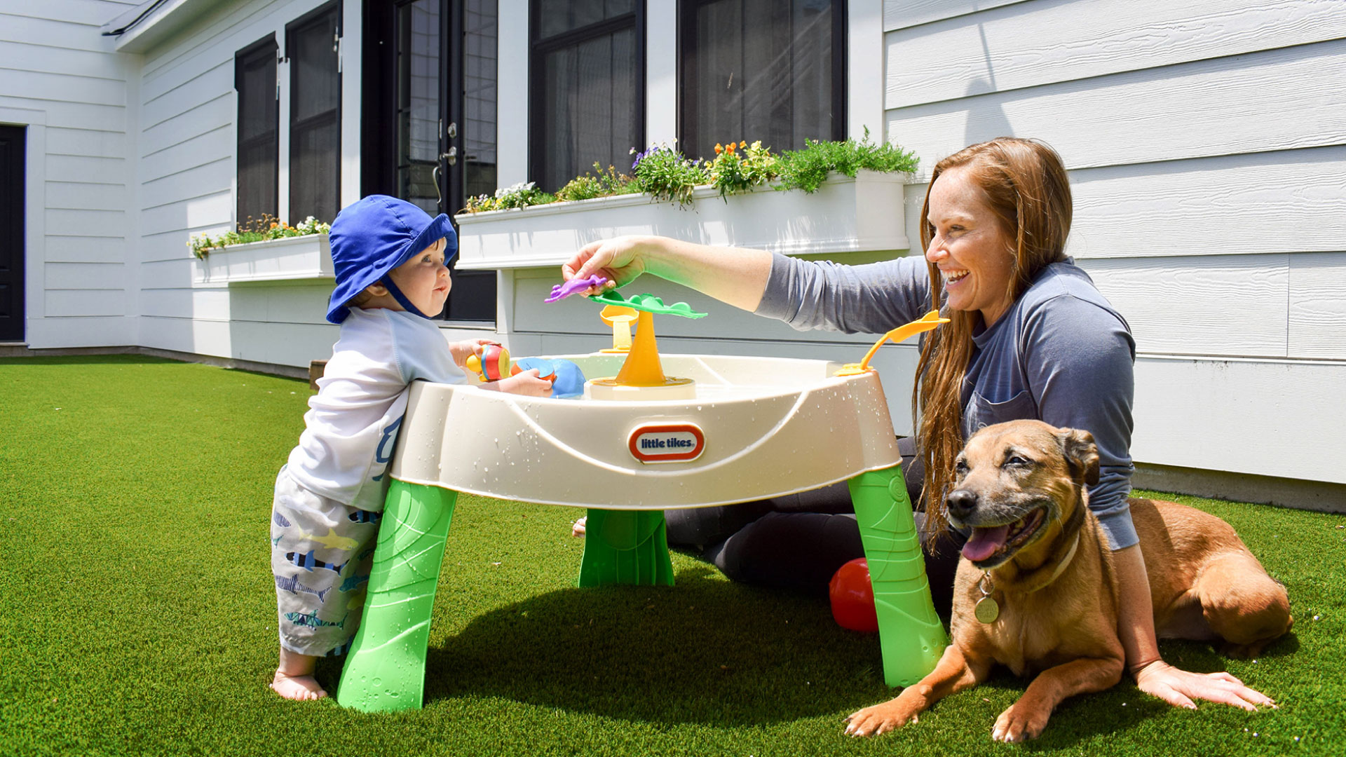 Summer Artificial Grass in the Backyard