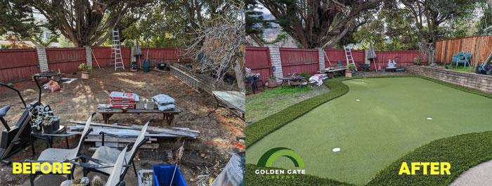 Before and After Putting Green